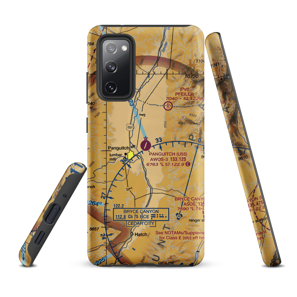 Panguitch Municipal Airport (U55) VFR Sectional Samsung Phone Case Samsung Galaxy S20 FE model shown