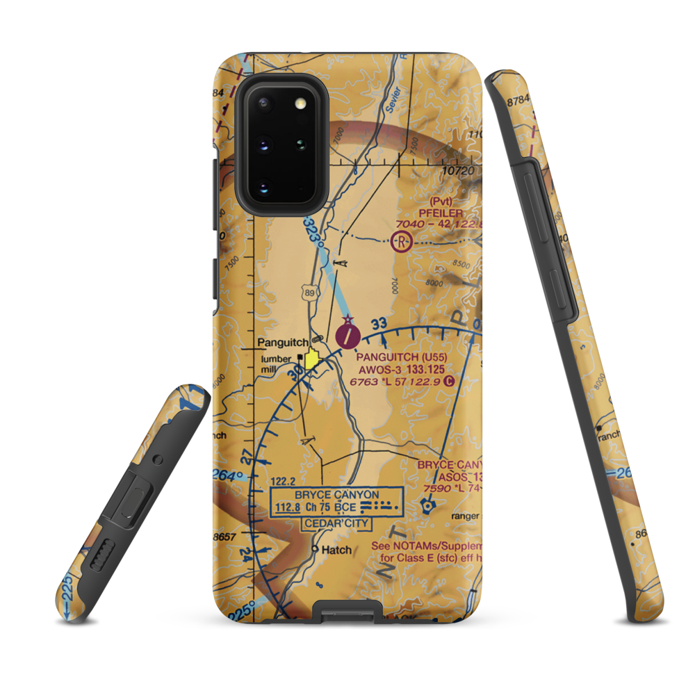 Panguitch Municipal Airport (U55) VFR Sectional Samsung Phone Case Samsung Galaxy S20 Plus model shown