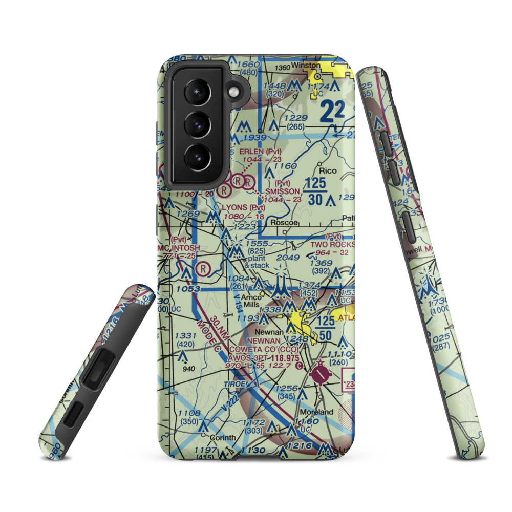 Panther Creek Airport (17GA) VFR Sectional Samsung Phone Case Samsung Galaxy S21 FE model shown