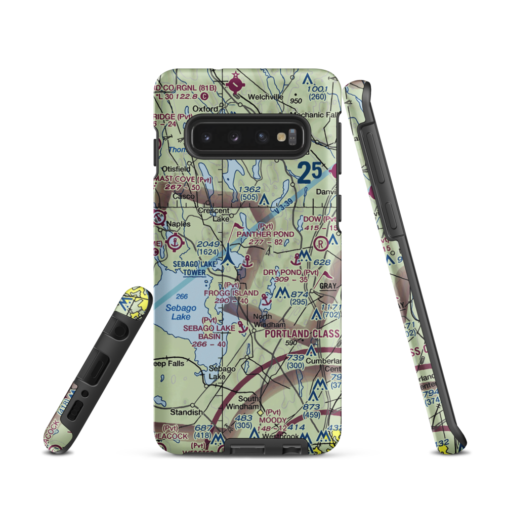 Panther Pond Seaplane Base (ME09) VFR Sectional Samsung Phone Case Samsung Galaxy S10 model shown