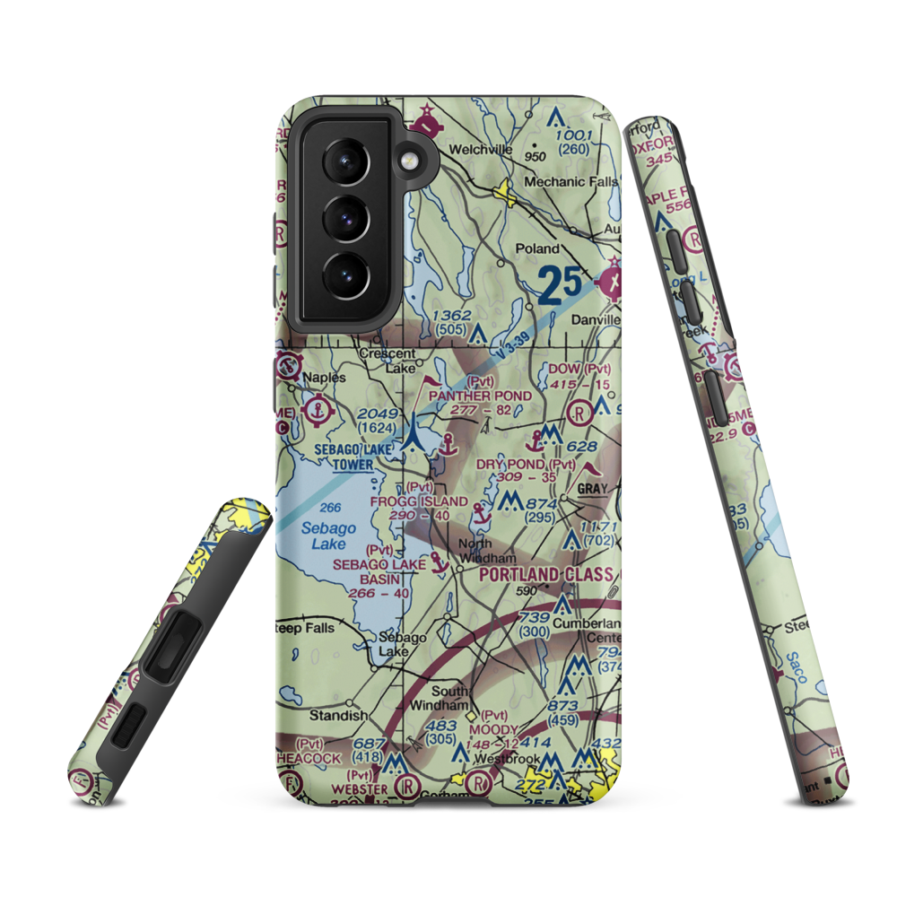 Panther Pond Seaplane Base (ME09) VFR Sectional Samsung Phone Case Samsung Galaxy S21 FE model shown