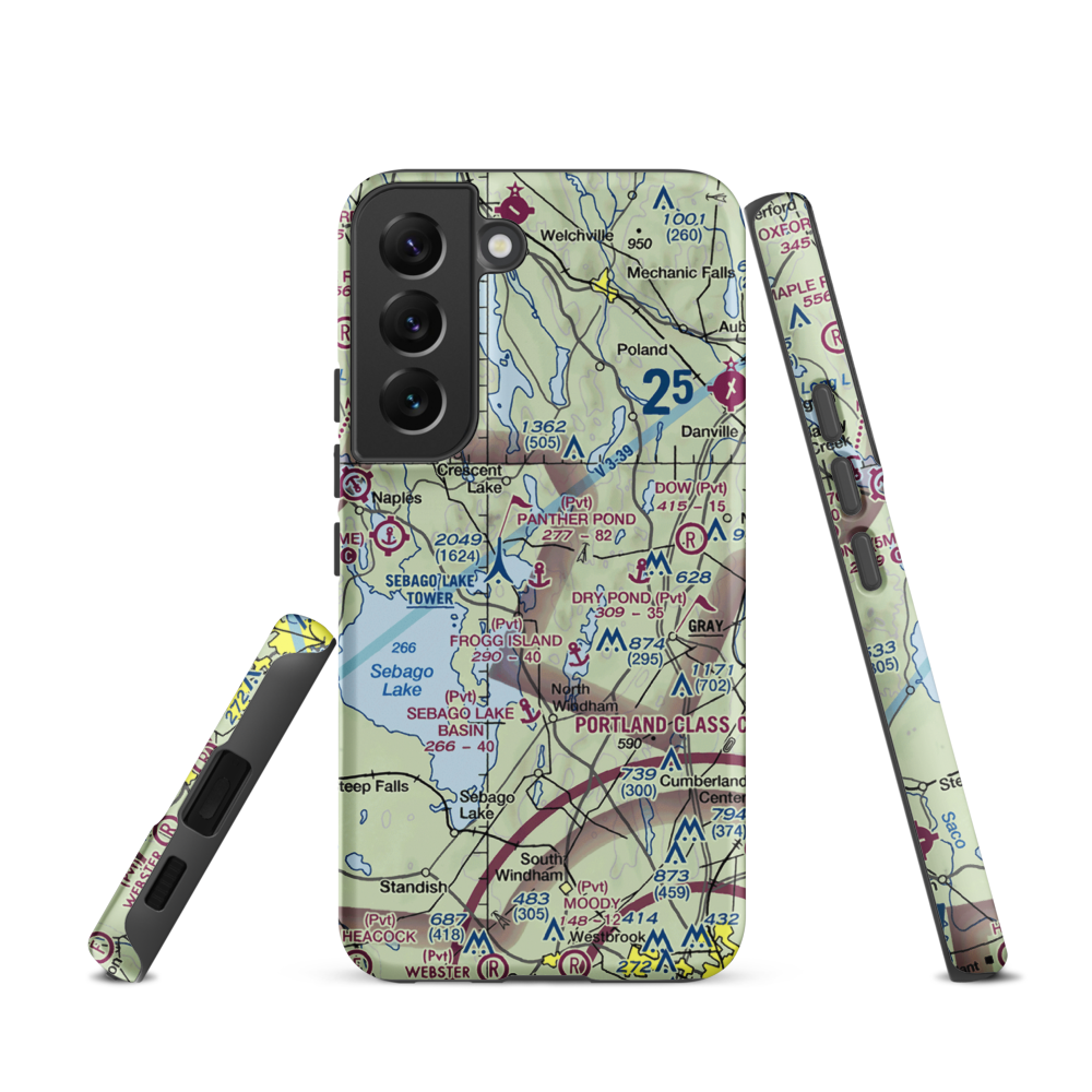 Panther Pond Seaplane Base (ME09) VFR Sectional Samsung Phone Case Samsung Galaxy S22 model shown