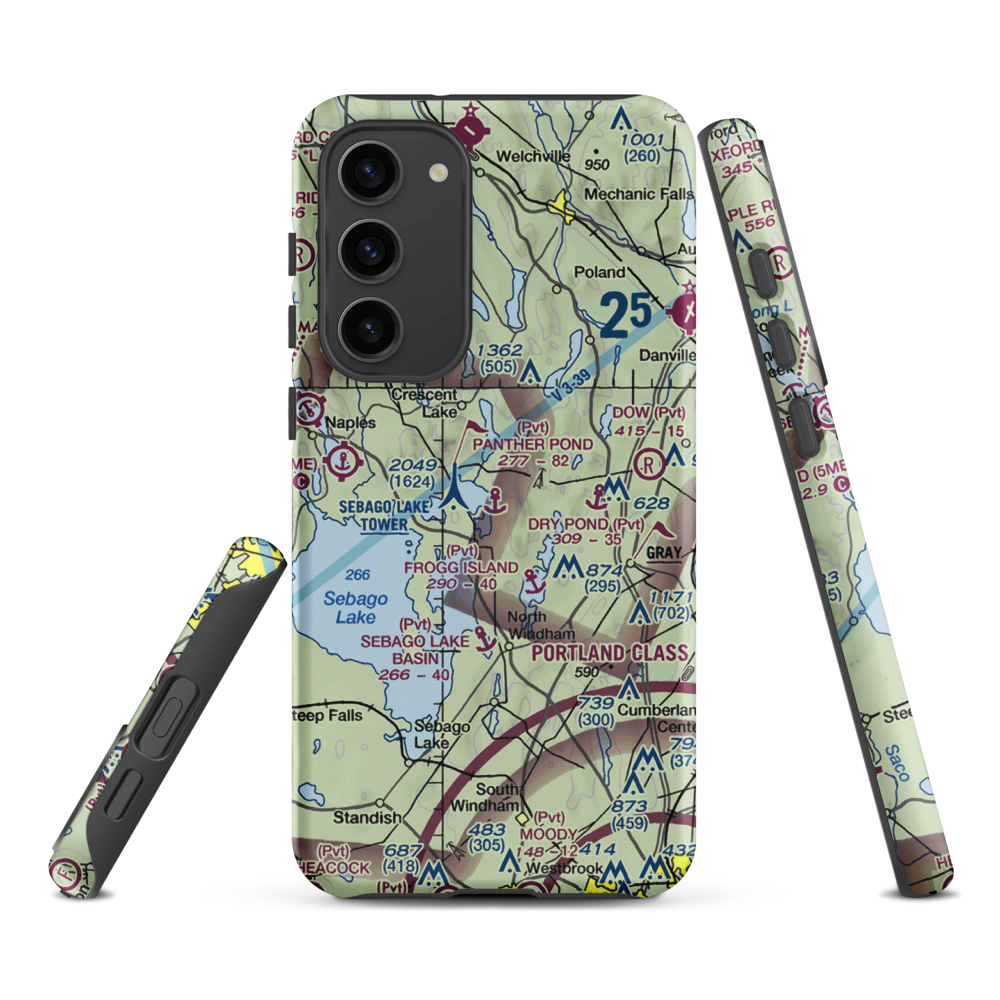 Panther Pond Seaplane Base (ME09) VFR Sectional Samsung Phone Case Samsung Galaxy S23 Plus model shown