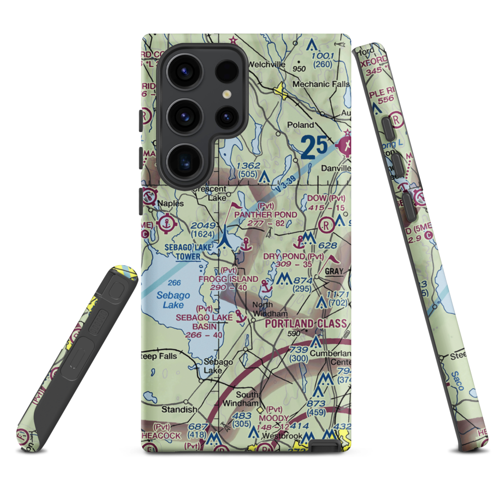 Panther Pond Seaplane Base (ME09) VFR Sectional Samsung Phone Case Samsung Galaxy S23 Ultra model shown