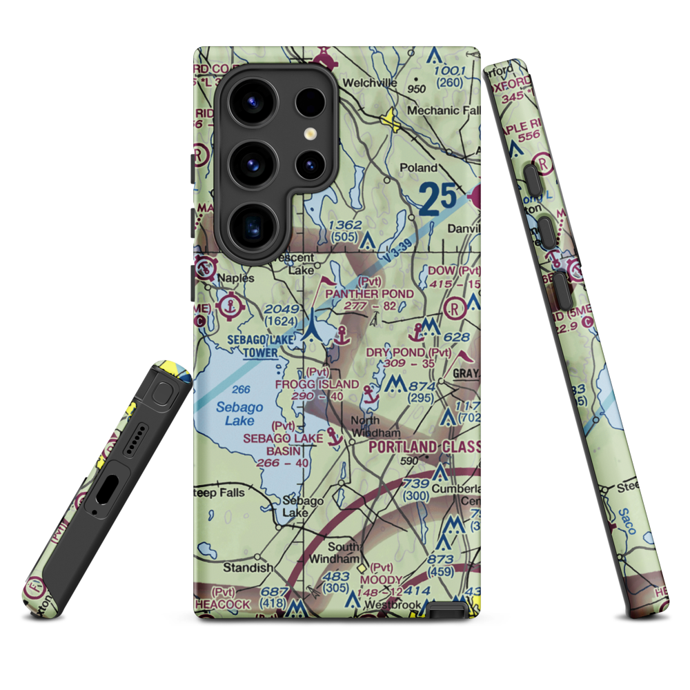 Panther Pond Seaplane Base (ME09) VFR Sectional Samsung Phone Case Samsung Galaxy S24 Ultra model shown