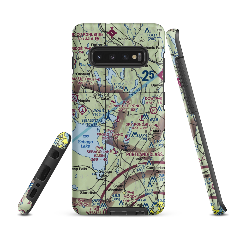 Panther Pond Seaplane Base (ME09) VFR Sectional Samsung Phone Case Samsung Galaxy S10e model shown