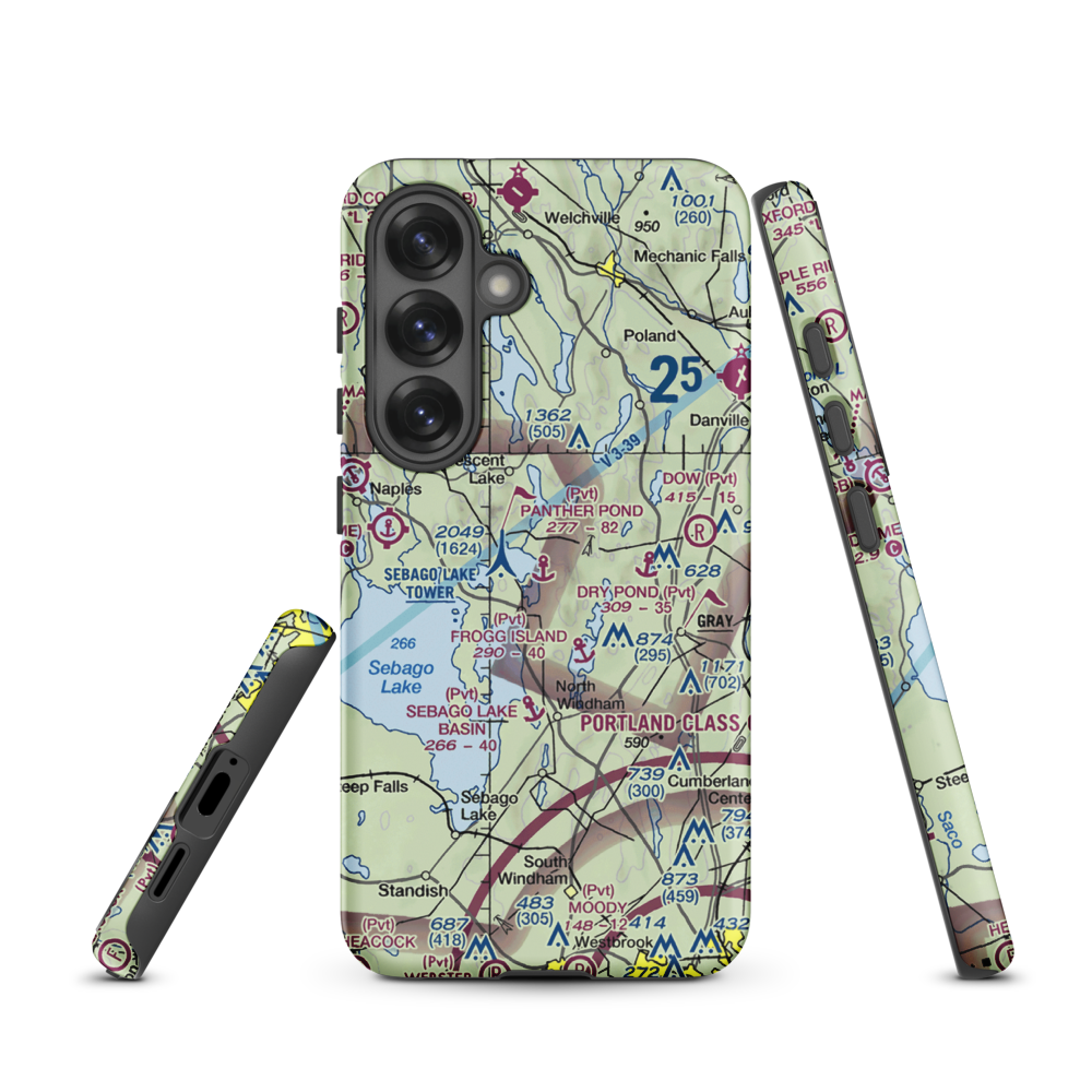 Panther Pond Seaplane Base (ME09) VFR Sectional Samsung Phone Case Samsung Galaxy S25 model shown