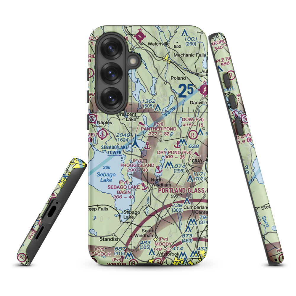 Panther Pond Seaplane Base (ME09) VFR Sectional Samsung Phone Case Samsung Galaxy S25 Plus model shown