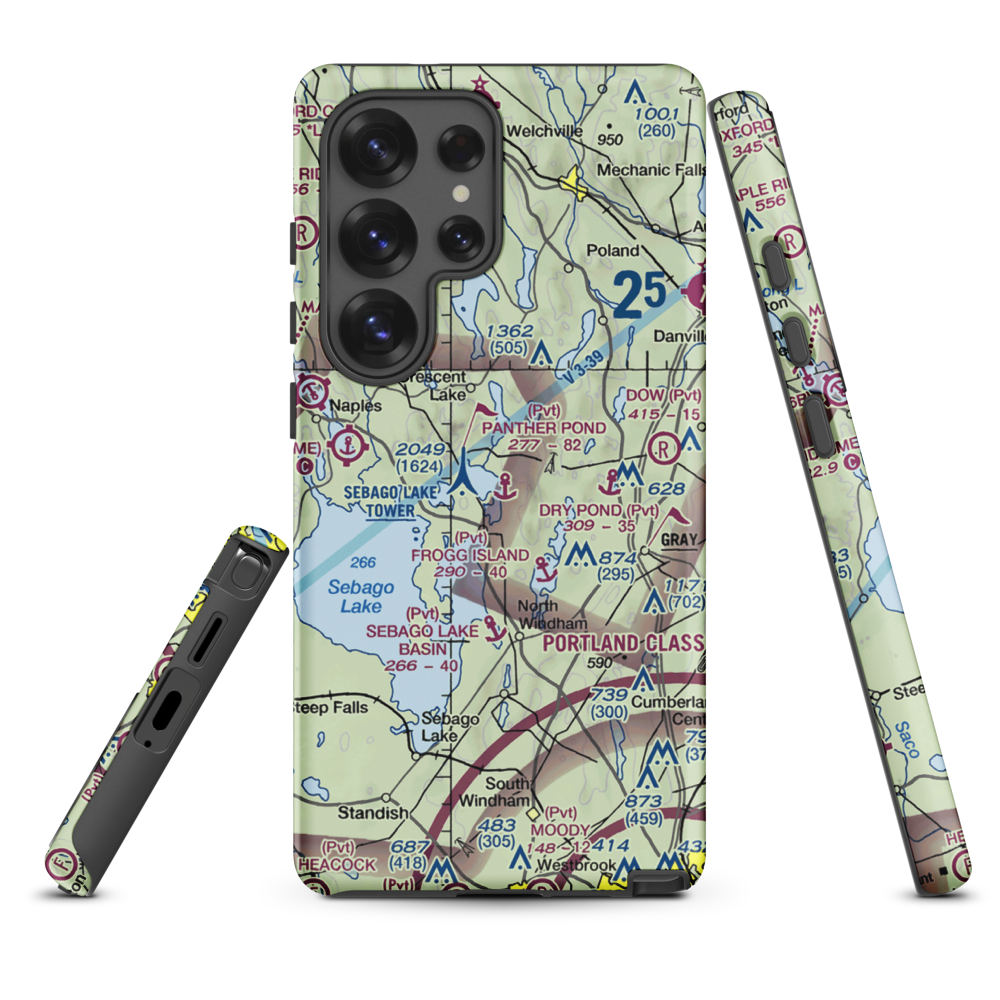 Panther Pond Seaplane Base (ME09) VFR Sectional Samsung Phone Case Samsung Galaxy S25 Ultra model shown