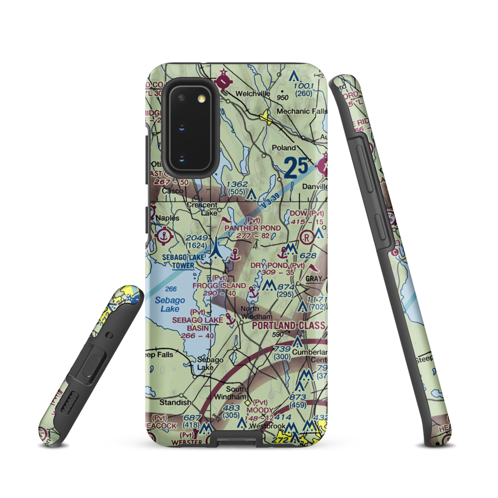Panther Pond Seaplane Base (ME09) VFR Sectional Samsung Phone Case Samsung Galaxy S20 model shown