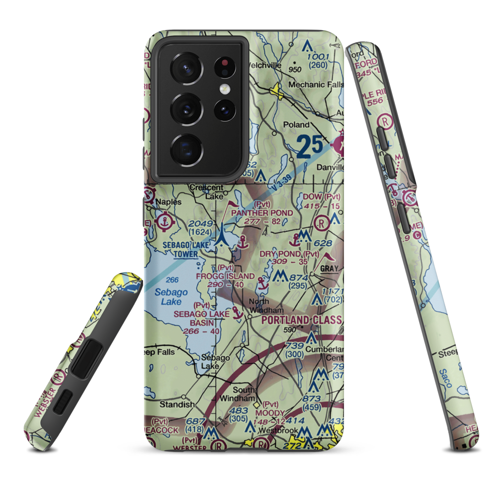 Panther Pond Seaplane Base (ME09) VFR Sectional Samsung Phone Case Samsung Galaxy S21 Ultra model shown