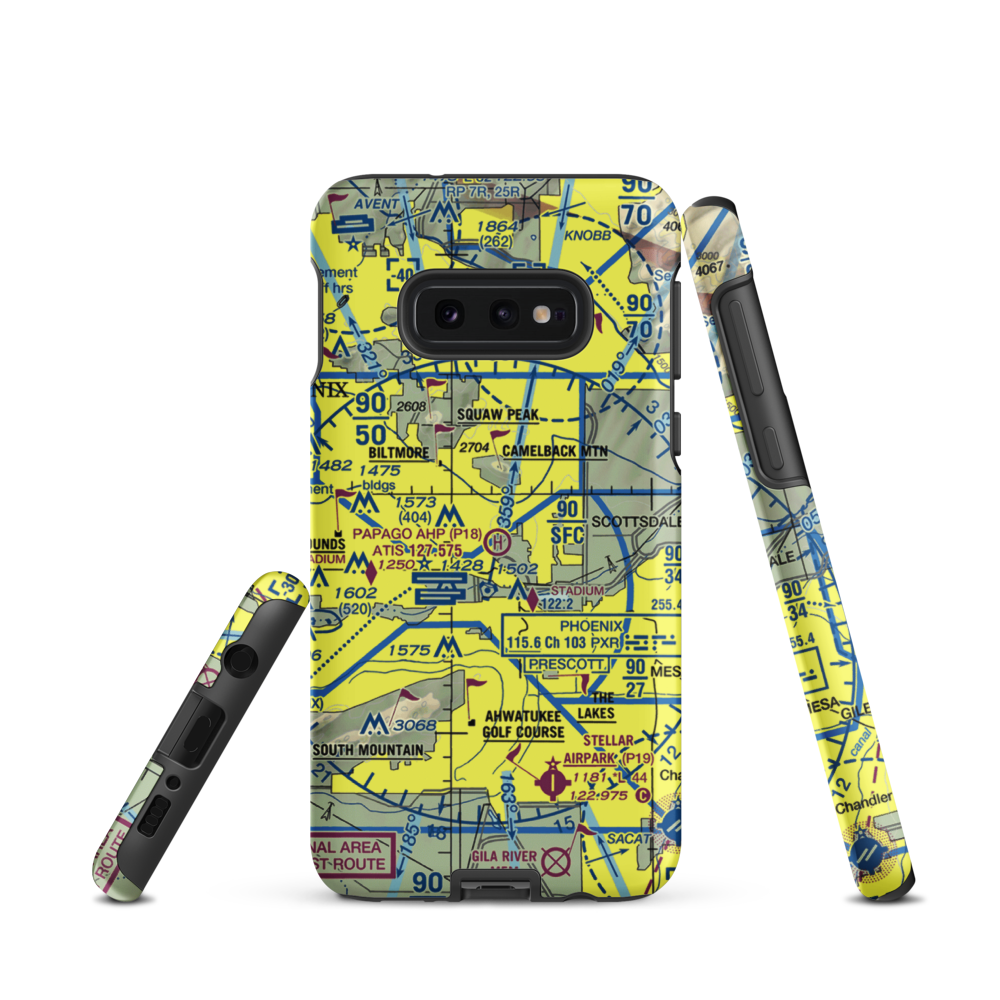 Papago Army Heliport (P18) VFR Sectional Samsung Phone Case Samsung Galaxy S10 Plus model shown