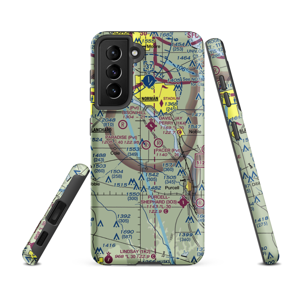 Paradise Air Haven Airport (39OK) VFR Sectional Samsung Phone Case Samsung Galaxy S21 FE model shown