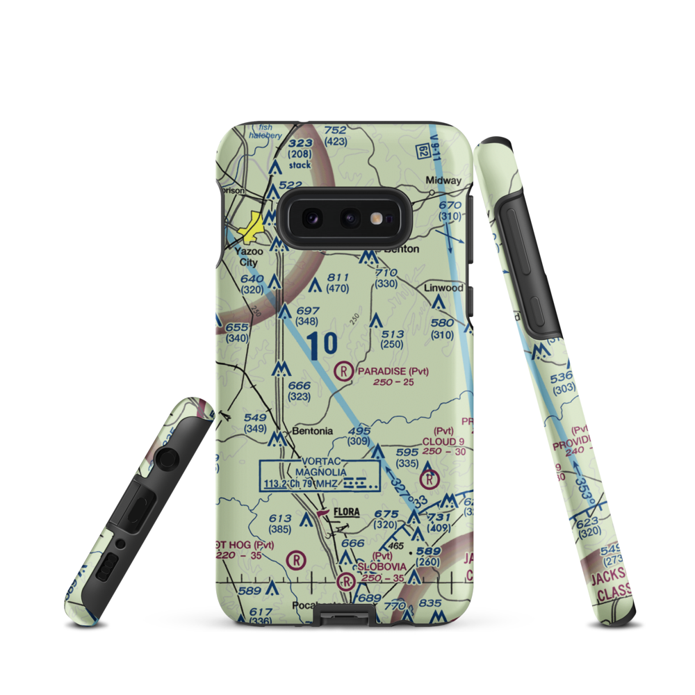 Paradise Airport (99MS) VFR Sectional Samsung Phone Case Samsung Galaxy S10e model shown