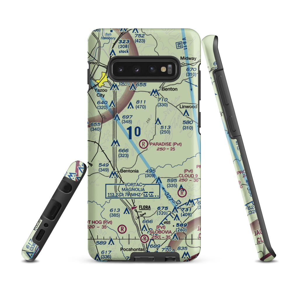 Paradise Airport (99MS) VFR Sectional Samsung Phone Case Samsung Galaxy S10 Plus model shown