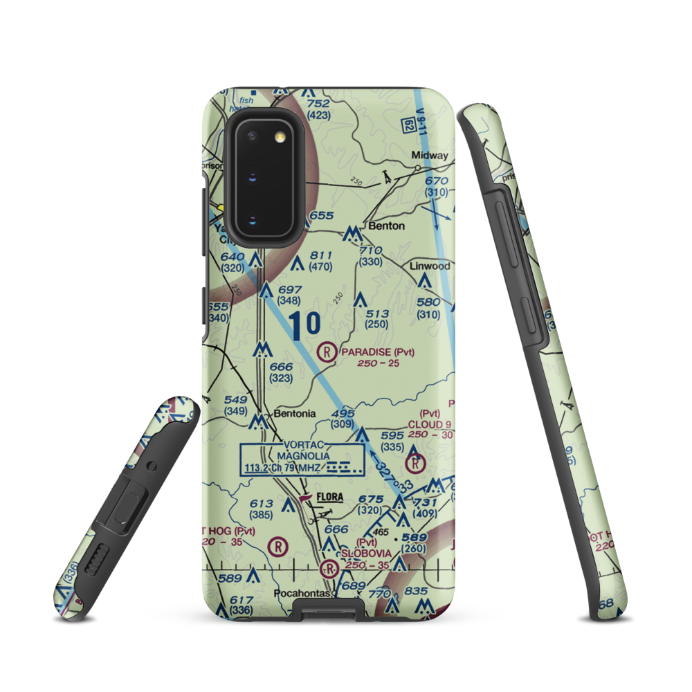 Paradise Airport (99MS) VFR Sectional Samsung Phone Case Samsung Galaxy S20 model shown