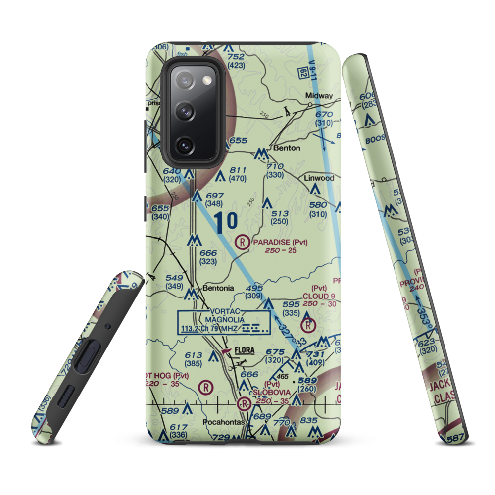 Paradise Airport (99MS) VFR Sectional Samsung Phone Case Samsung Galaxy S20 FE model shown