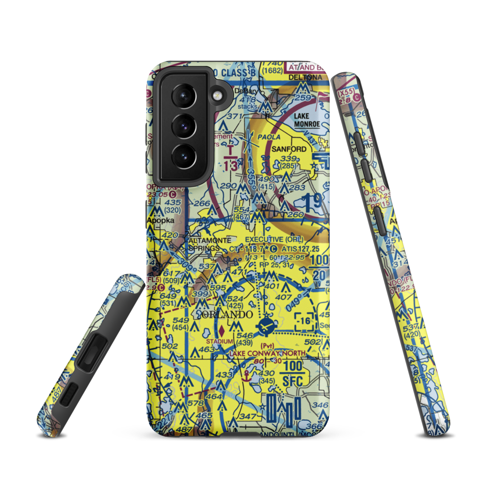 Paradise Landing Seaplane Base (0FA9) VFR Sectional Samsung Phone Case Samsung Galaxy S21 model shown