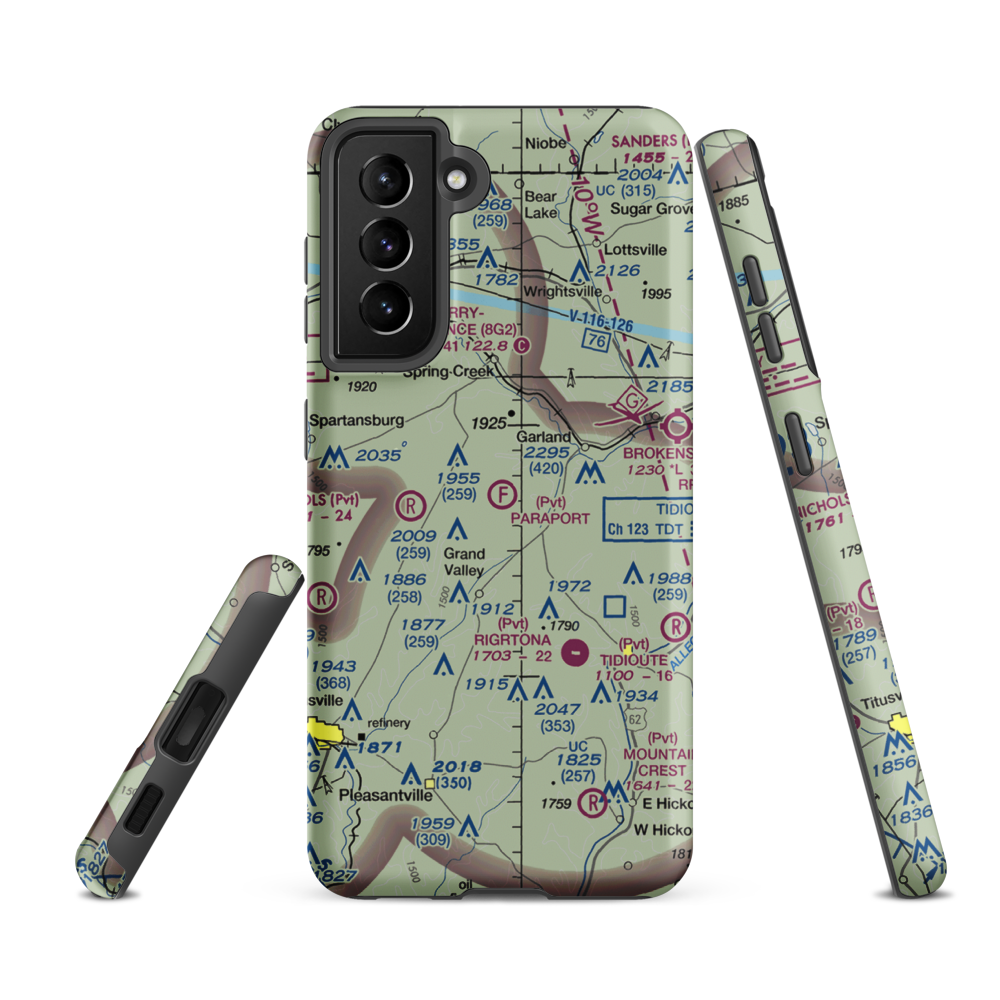 Paraport Ultralight Flightpark (4PS3) VFR Sectional Samsung Phone Case Samsung Galaxy S21 FE model shown