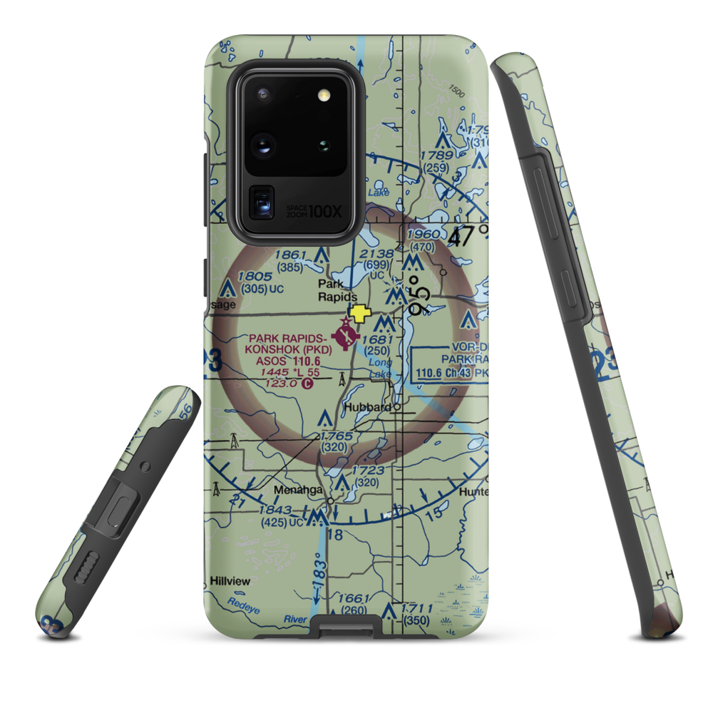 Park Rapids Municipal Konshok Field (PKD) VFR Sectional Samsung Phone Case Samsung Galaxy S20 Ultra model shown