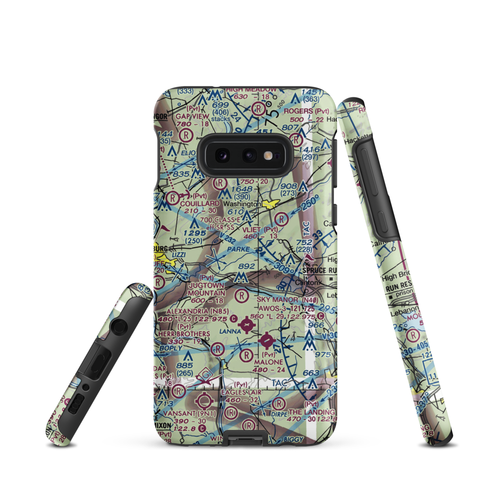 Parker Airport (70NJ) VFR Sectional Samsung Phone Case Samsung Galaxy S10 Plus model shown
