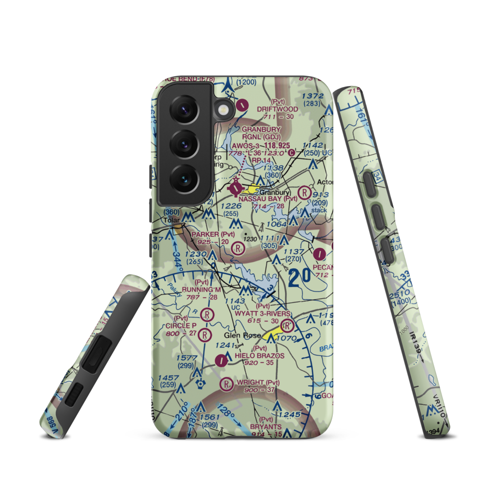 Parker Airport (TS89) VFR Sectional Samsung Phone Case Samsung Galaxy S22 model shown