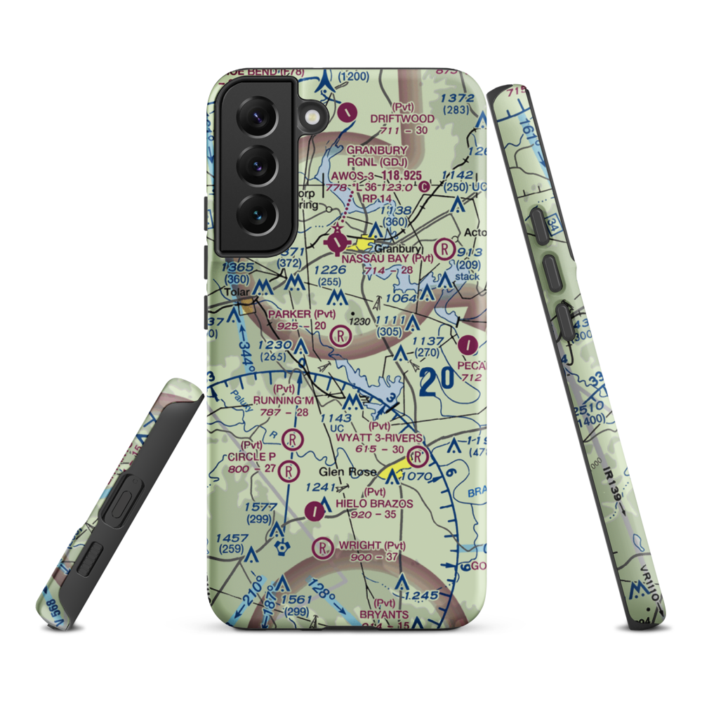 Parker Airport (TS89) VFR Sectional Samsung Phone Case Samsung Galaxy S22 Plus model shown
