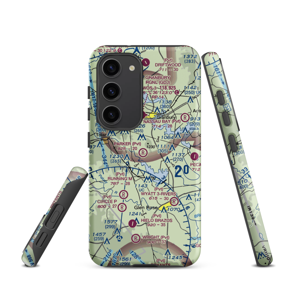 Parker Airport (TS89) VFR Sectional Samsung Phone Case Samsung Galaxy S23 model shown