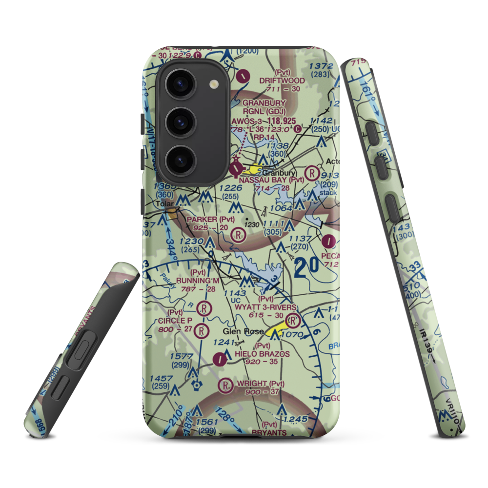Parker Airport (TS89) VFR Sectional Samsung Phone Case Samsung Galaxy S23 Plus model shown