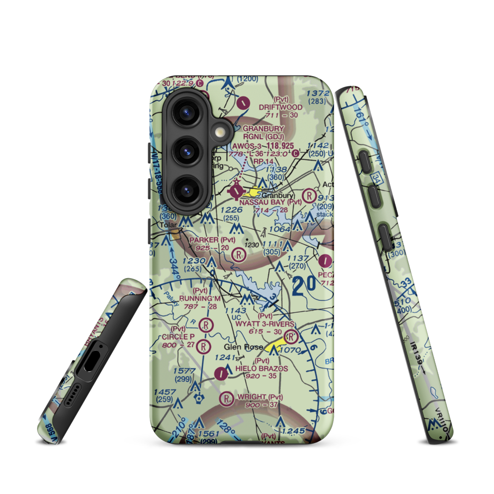 Parker Airport (TS89) VFR Sectional Samsung Phone Case Samsung Galaxy S24 model shown