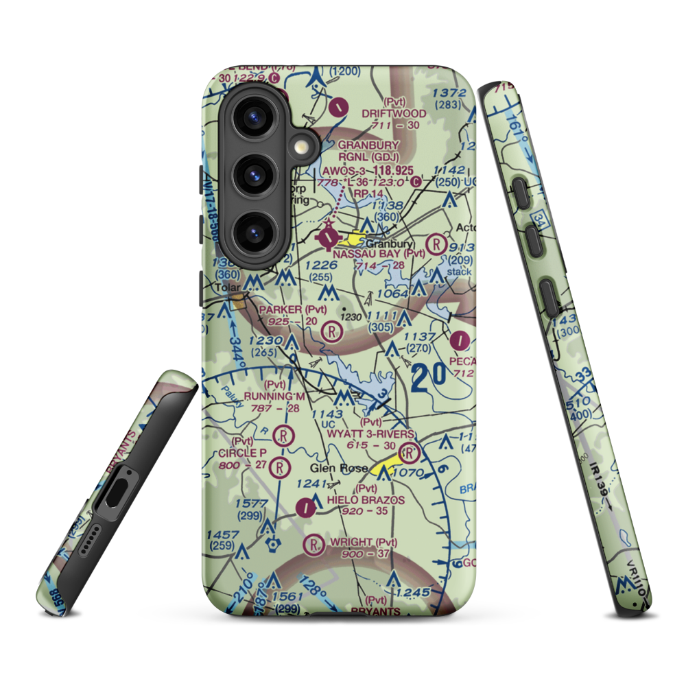 Parker Airport (TS89) VFR Sectional Samsung Phone Case Samsung Galaxy S24 Plus model shown