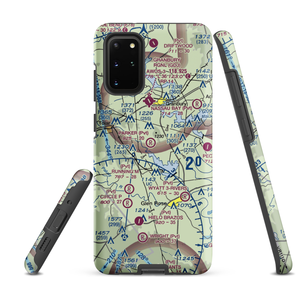 Parker Airport (TS89) VFR Sectional Samsung Phone Case Samsung Galaxy S20 Plus model shown