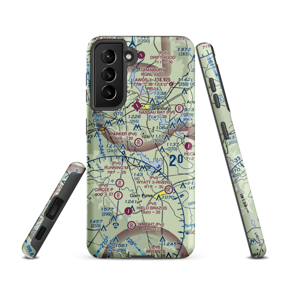 Parker Airport (TS89) VFR Sectional Samsung Phone Case Samsung Galaxy S21 model shown