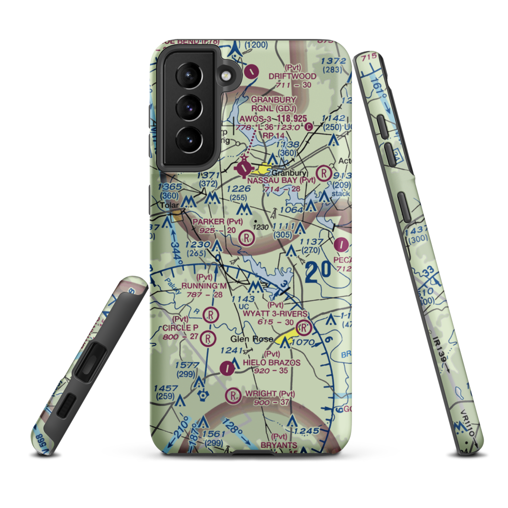 Parker Airport (TS89) VFR Sectional Samsung Phone Case Samsung Galaxy S21 FE model shown