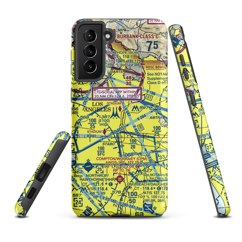 Parker Center Heliport (45L) VFR Sectional Samsung Phone Case Samsung Galaxy S21 FE model shown