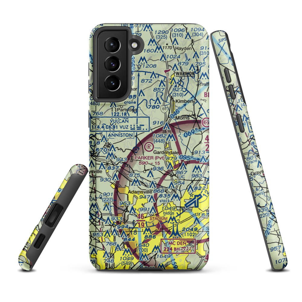 Parker Field (AL18) VFR Sectional Samsung Phone Case Samsung Galaxy S21 FE model shown
