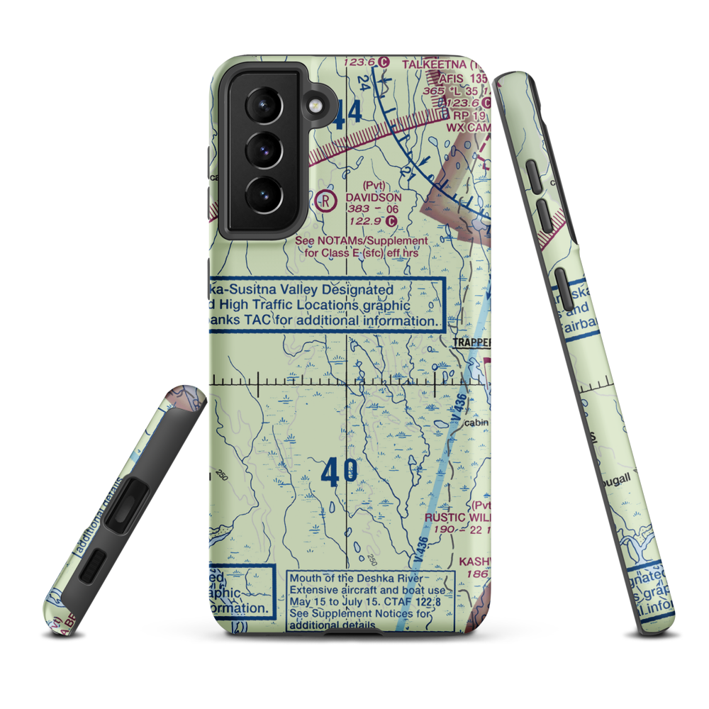 Parker Lake Airport (0AK3) VFR Sectional Samsung Phone Case Samsung Galaxy S21 Plus model shown