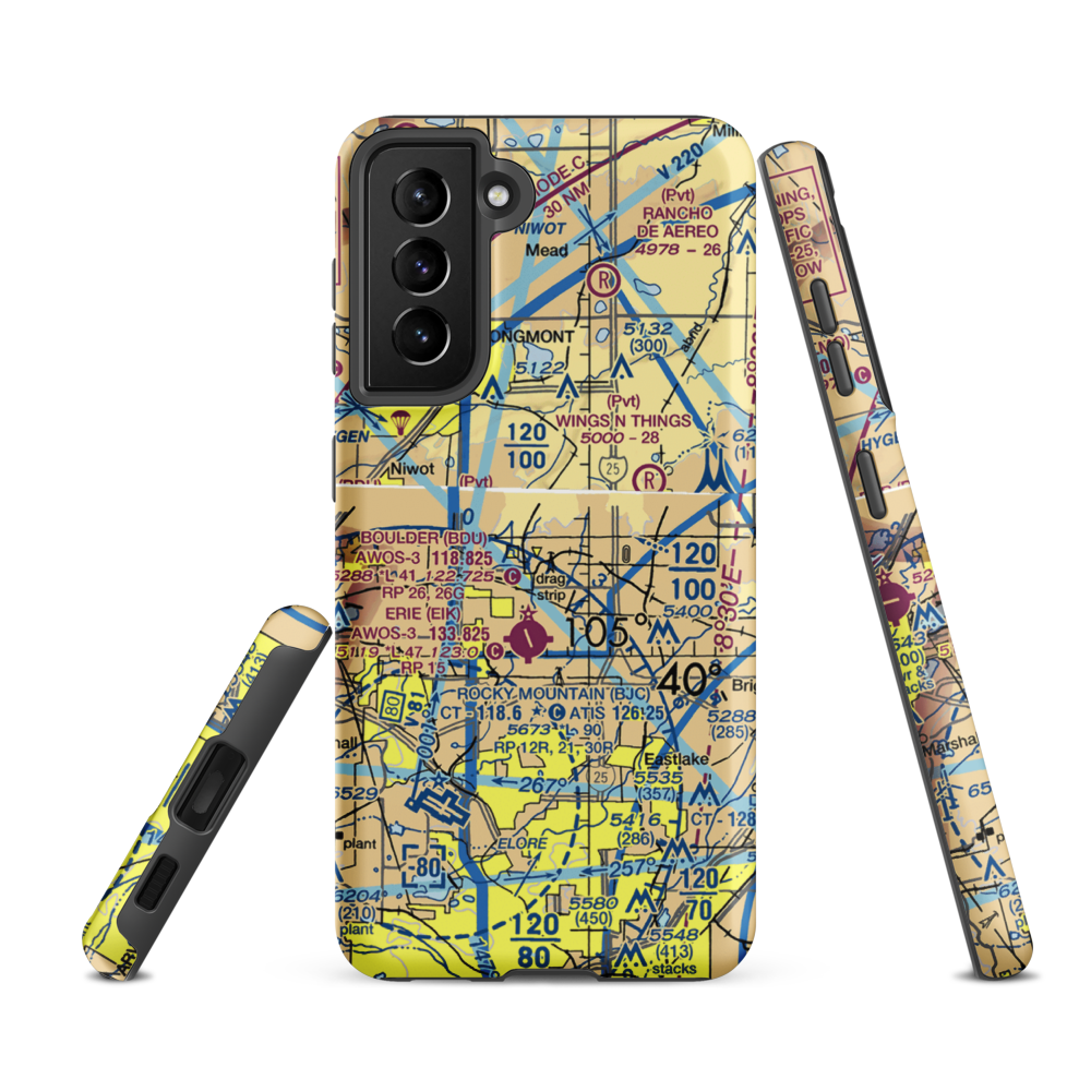 Parkland Airport (7CO0) VFR Sectional Samsung Phone Case Samsung Galaxy S21 FE model shown