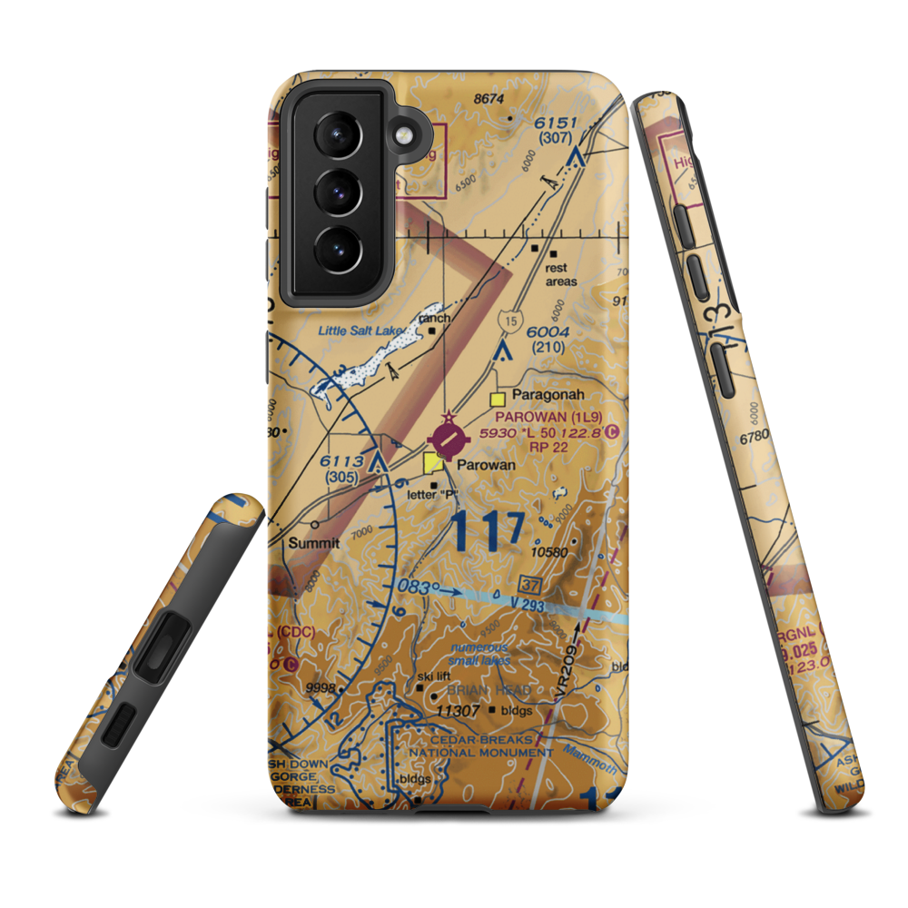 Parowan Airport (1L9) VFR Sectional Samsung Phone Case Samsung Galaxy S21 FE model shown