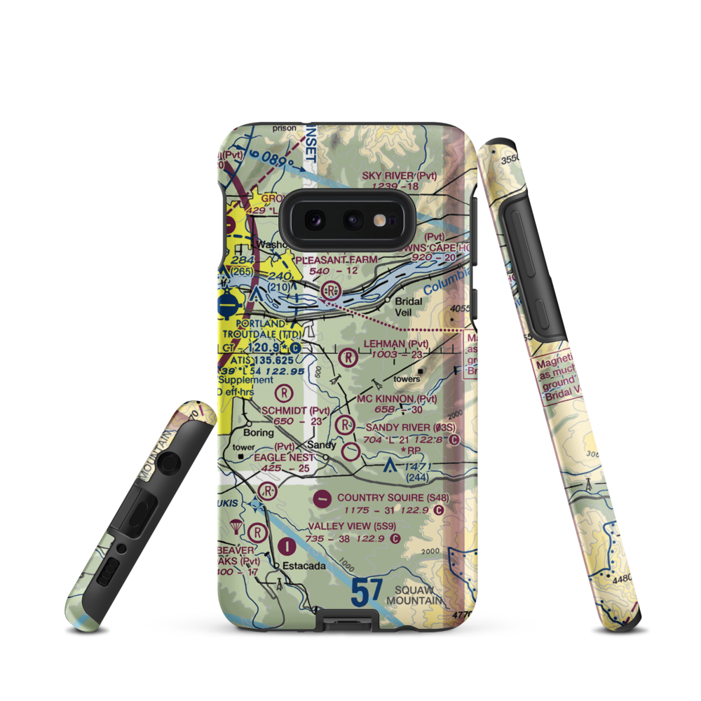 Parrett Mountain Airport (28OR) VFR Sectional Samsung Phone Case Samsung Galaxy S10 Plus model shown