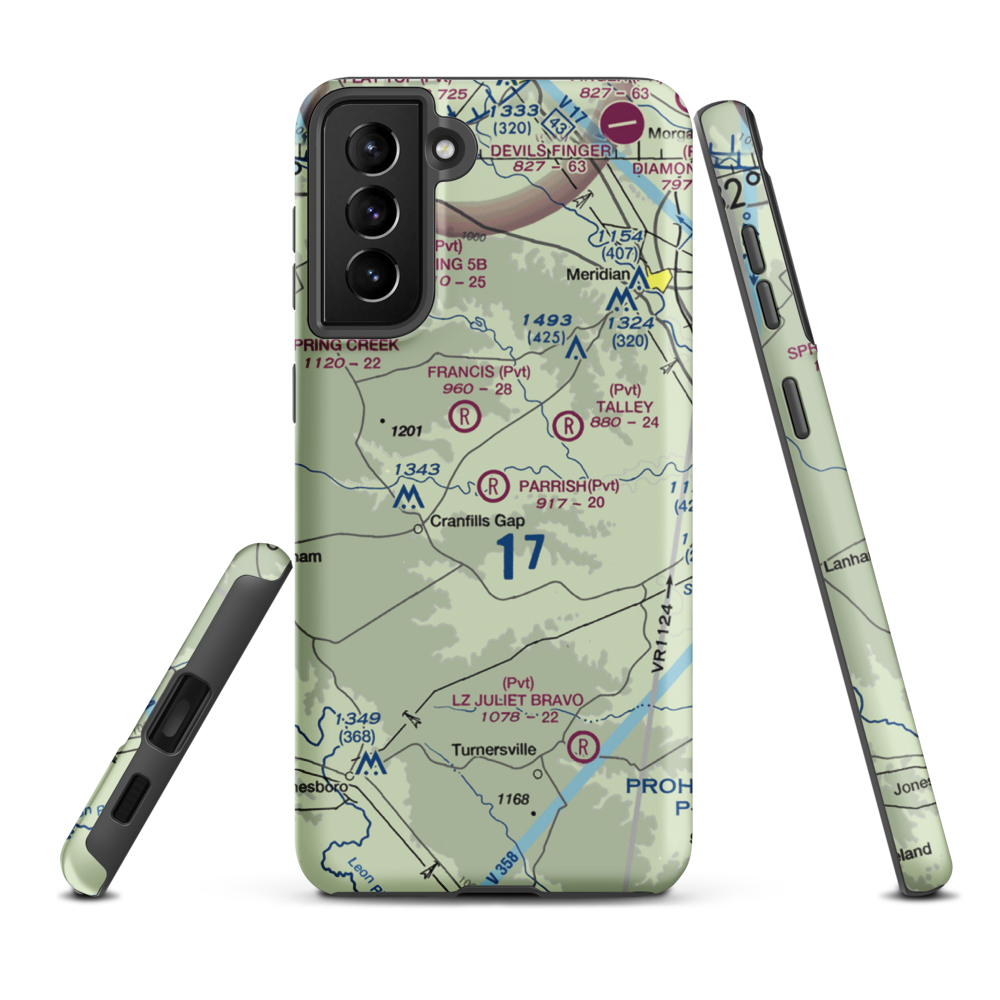 Parrish Airstrip (TX52) VFR Sectional Samsung Phone Case Samsung Galaxy S21 Plus model shown