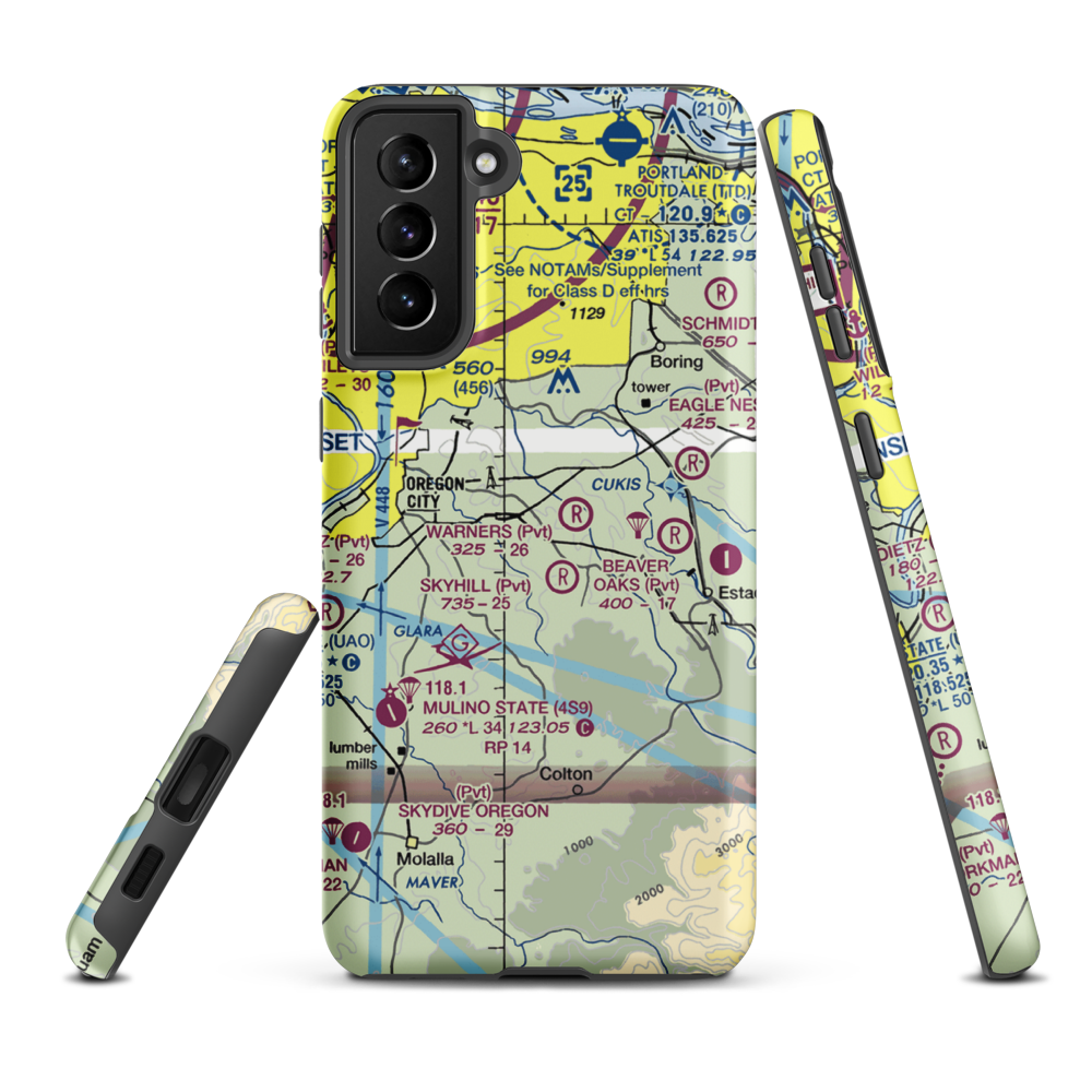 Parson Landing Airport (7OR9) VFR Sectional Samsung Phone Case Samsung Galaxy S21 Plus model shown
