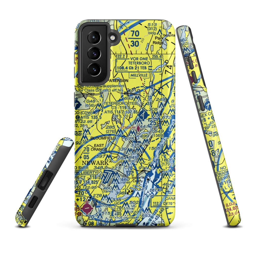 Passaic River Seaplane Base (4NJ2) VFR Sectional Samsung Phone Case Samsung Galaxy S21 Plus model shown