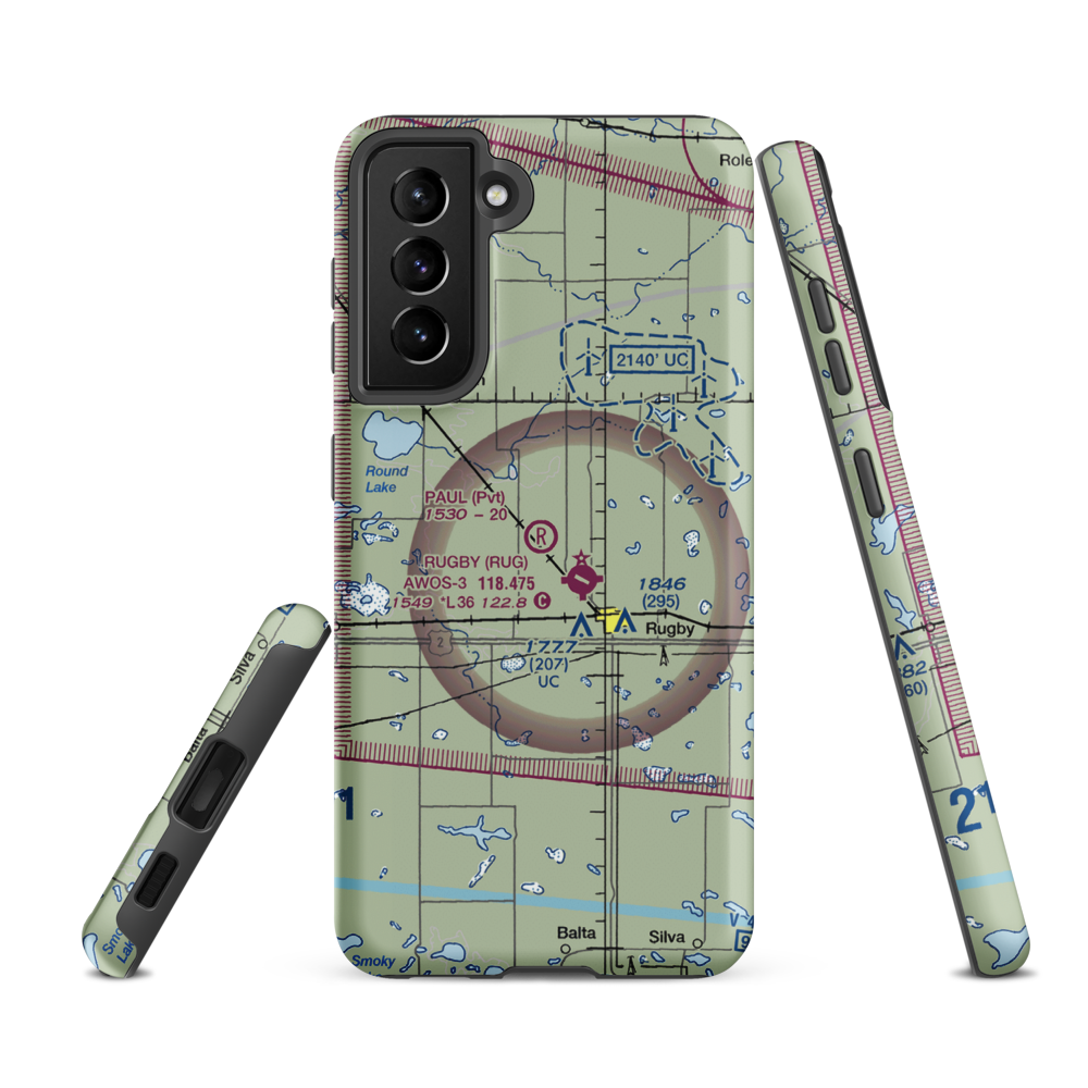 Paul Airstrip (NA49) VFR Sectional Samsung Phone Case Samsung Galaxy S21 FE model shown