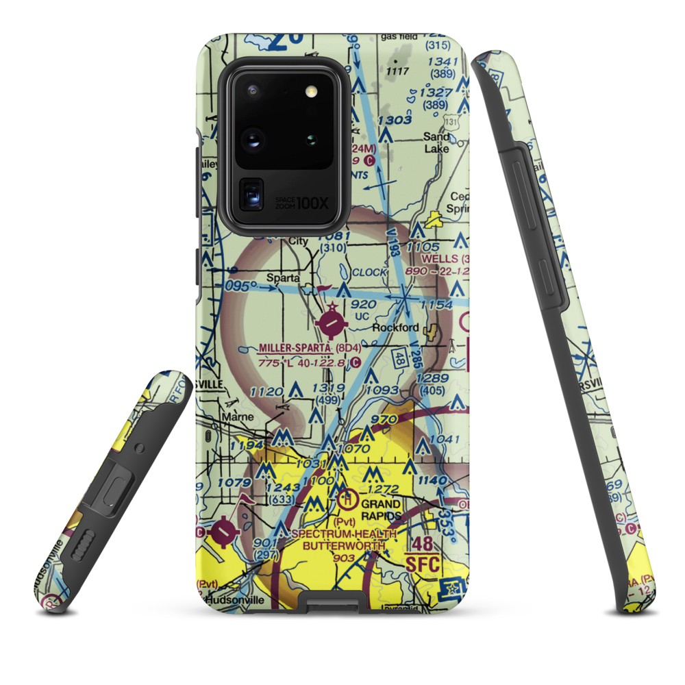 Paul C. Miller-Sparta Airport (8D4) VFR Sectional Samsung Phone Case Samsung Galaxy S20 Ultra model shown