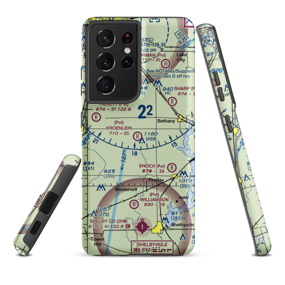 Paul E. Kroenlein Airport (5LL2) VFR Sectional Samsung Phone Case Samsung Galaxy S21 Ultra model shown