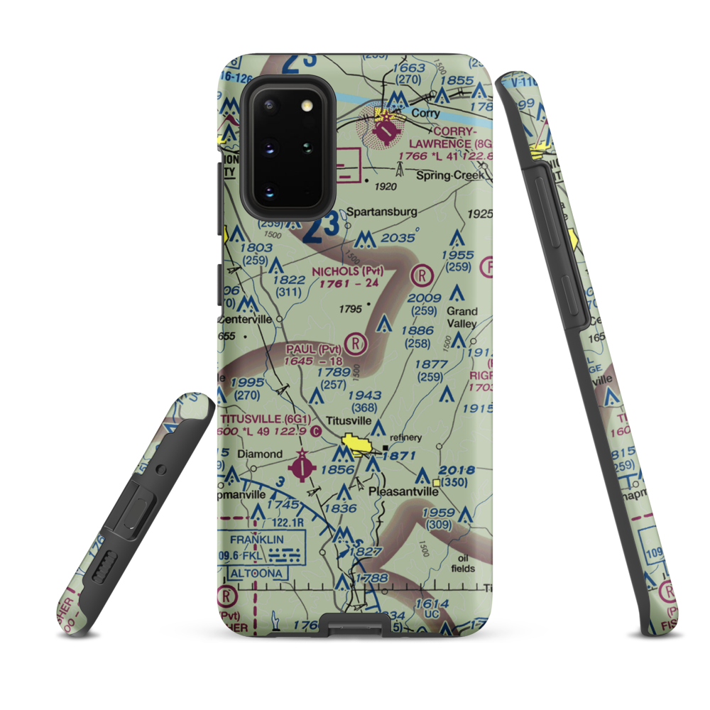 Paul Personal Use Airport (0PN9) VFR Sectional Samsung Phone Case Samsung Galaxy S20 Plus model shown