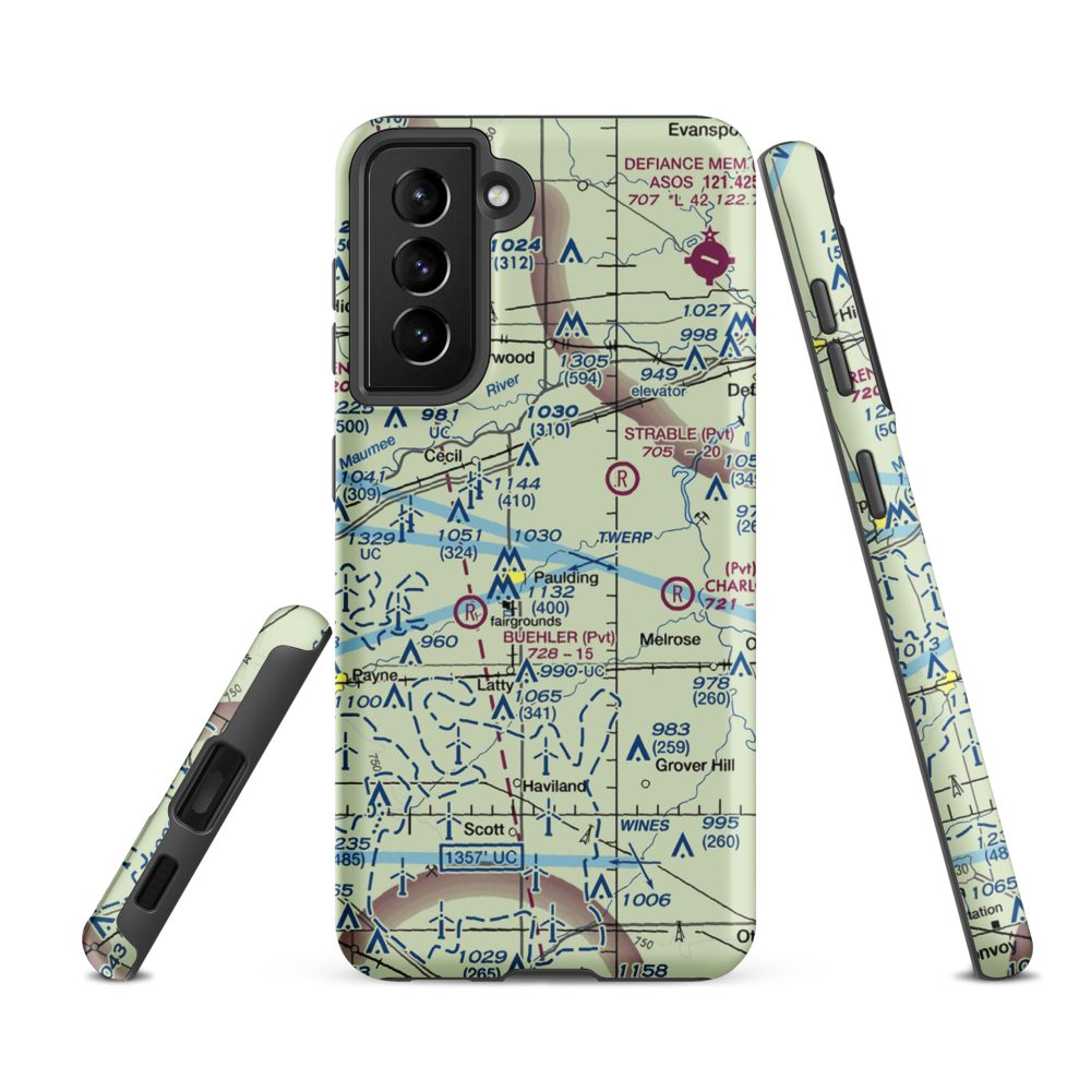 Paulding Airport Inc Airport (2H8) VFR Sectional Samsung Phone Case Samsung Galaxy S21 FE model shown