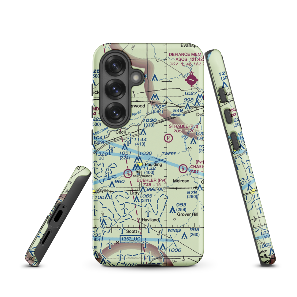 Paulding Airport Inc Airport (2H8) VFR Sectional Samsung Phone Case Samsung Galaxy S25 model shown