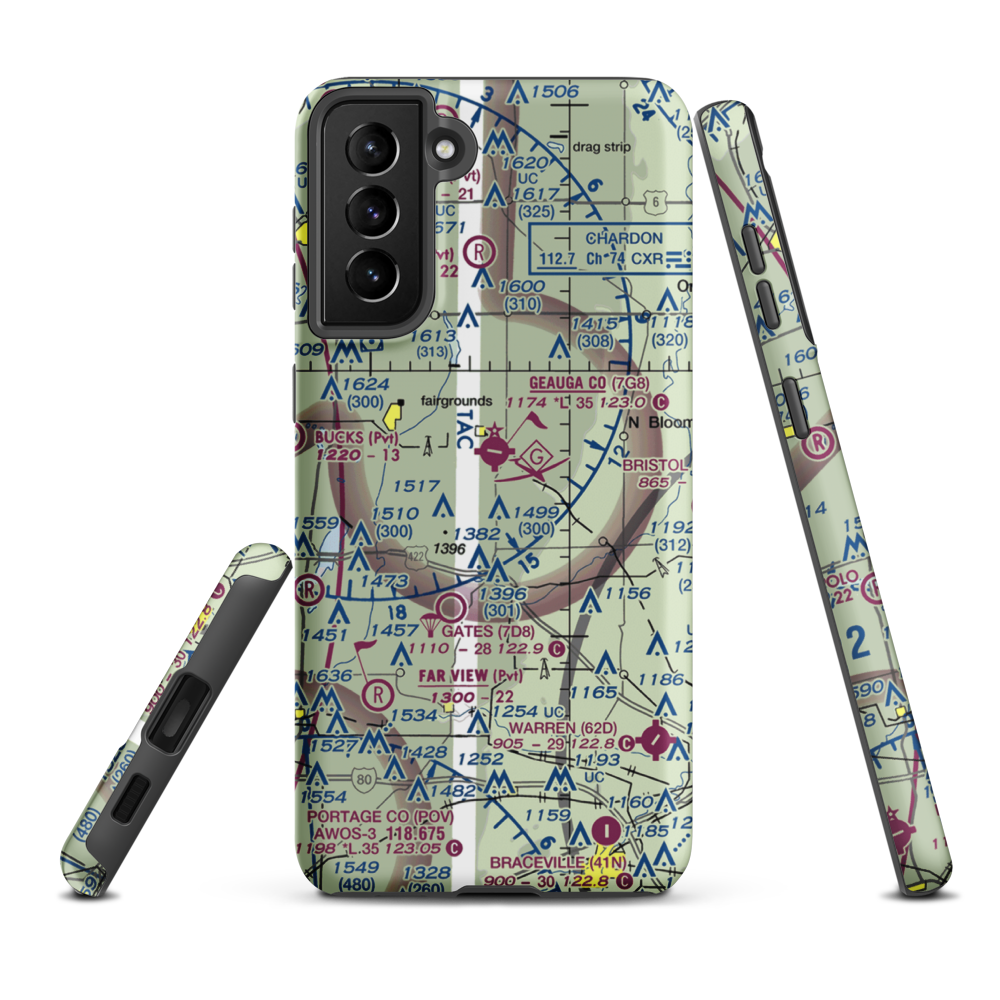 Pauls Airport (1OI1) VFR Sectional Samsung Phone Case Samsung Galaxy S21 FE model shown